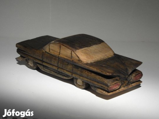 Chevrolet Impala 59, szignózott fafaragás, autómodell, kőrisfából