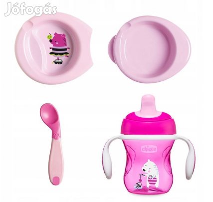 Chicco 4 db-os étkészlet-pink, OUTLET termék
