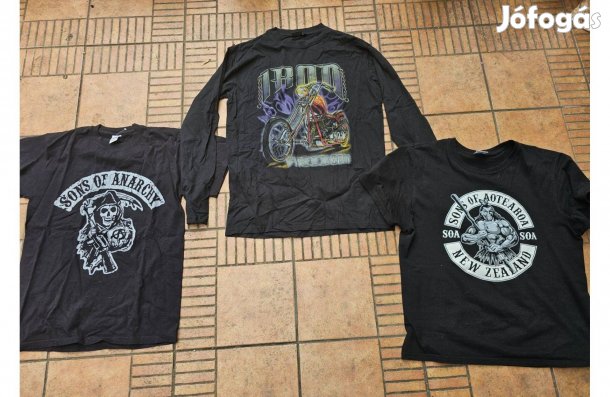 Chopper motoros Harley póló M L XL 3db