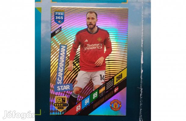 Christian Eriksen Panini Fifa 365 2024 Scandinavian Star focis kártya