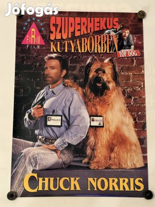 Chuck Norris Szuperhekus kutyabőrben eredeti vhs mozi plakát 1995
