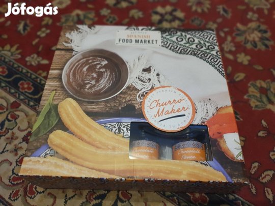 Churros készítő készlet 8 kinyomó fejjel, csokoládé szósszal -új