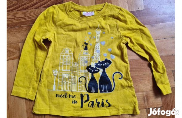 Cica és Párizs mustársárga vékony pulcsi - Socute 92-es