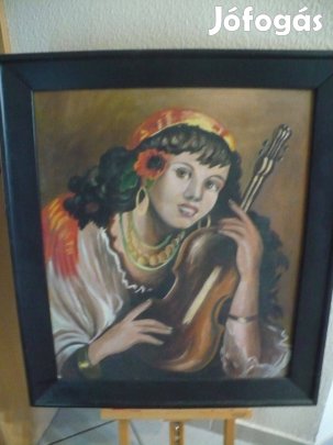 Cigánylány hegedűvel festmény