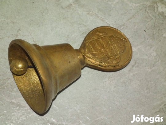 Címeres csengettyű réz csengő szép hangon megszólaló kézi kolomp
