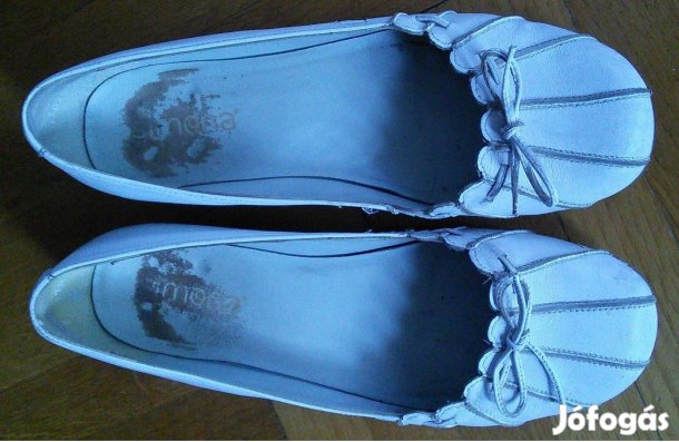 Cipő fehér bőr cipő 38-as női balerina 38 bőrcipő