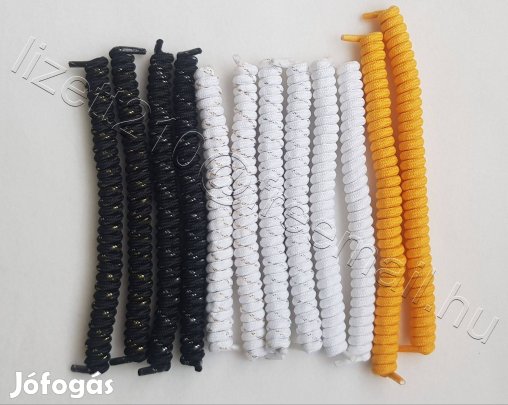 Cipőfűző spirál gumi új bekötésmentes több darab fekete fehér sárga