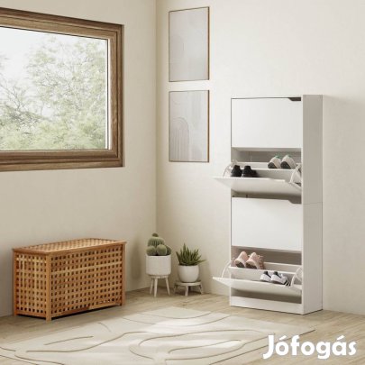 Cipősszekrény 63x24x150cm fehér FUR1347-2