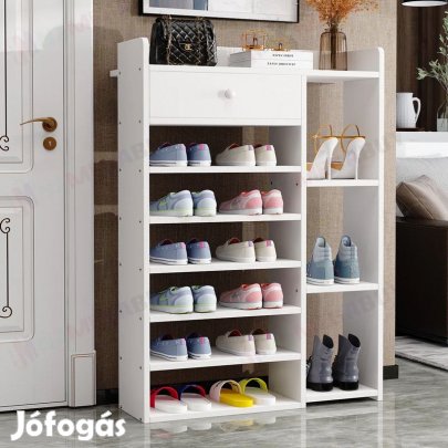Cipősszekrény 65 x 17 x 111 cm fehér BC FUR-1321-3