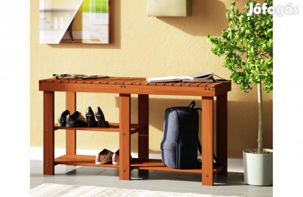 Cipőtartó pad, akácfa, 87x28x45 cm,Casaria ,Új