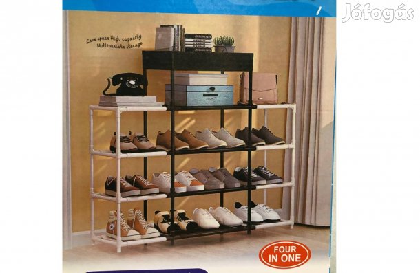 Cipőtartó polc Fehér-Fekete - 85 x 21 x 82 cm