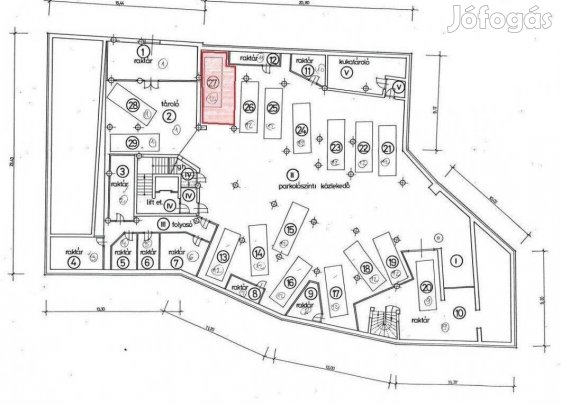 Citrom utcai üzletház aljában 1 hely eladó teremgarázsban