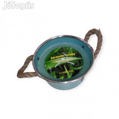 Citronella gyertya szúnyogriasztó hatással mentazöld vödörben (320g)