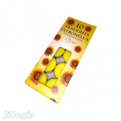 Citronella illatosított teamécsesek 3,5 x 1,5 cm, 10 db, természetes