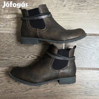Cityline női bokacsizma 38 Barna, Cipzáras casual cipő
