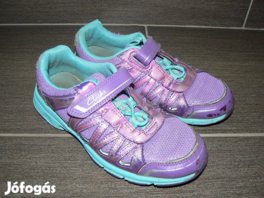 Clarks kislány 33 1/2 csillogós lila sportcipő, utcai cipő