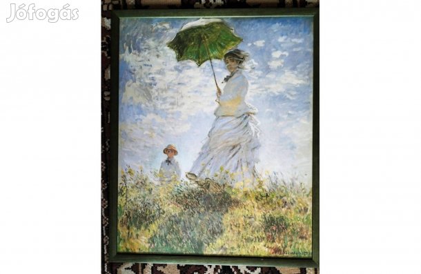 Claude Monet Nő napernyővel (reprodukció), keretezve