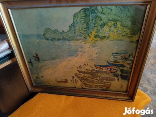 Claudemonet"Étretat,tengerpart és Falaise d'Amont"című festmény nyomat