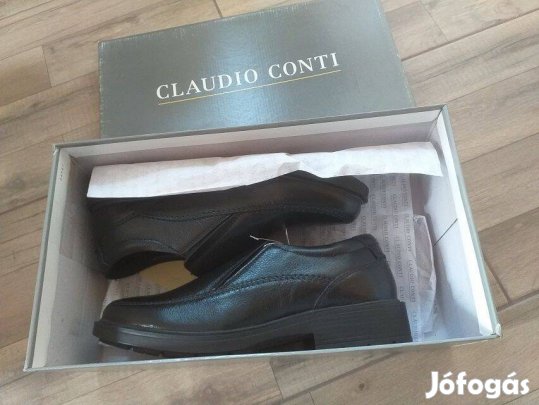 Claudio Conti fekete bőr férfi félcipő 40-es vadonatúj