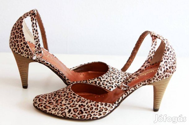 Claudio Dessi párduc mintás tűsarkú cipő, új állapotban