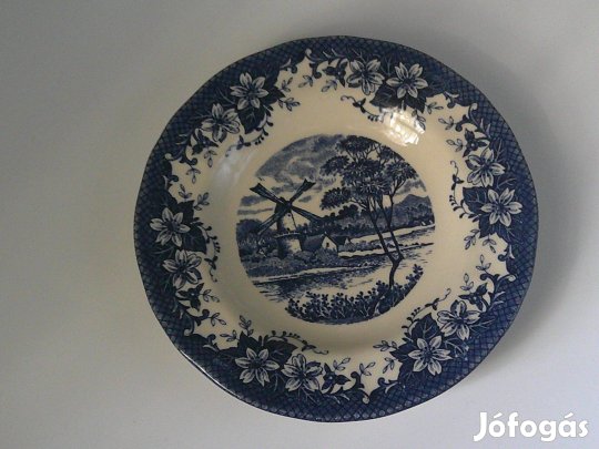 Clayton kék mintás Holland tájképes tányér