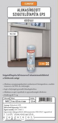 Climapor 9493 Alukasírozott Fútótest Reflektáló Szigetelótapéta