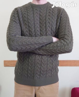 Clockhouse, zöld, S-es, férfi pulóver