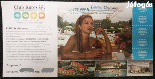 Club Karos üdülési utalvány - 100.000,- Ft