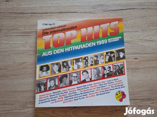 Club Top 13 - Die Internationalen Top Hits sept/okt 1989 bakelit lemez