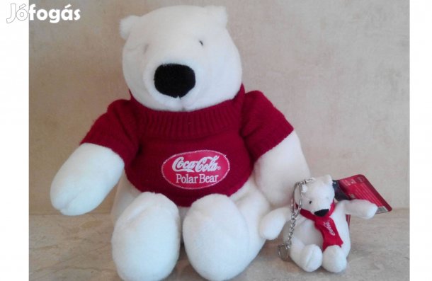 Coca Cola Polar Bear plüss + kulcstartó (Új, ritka)