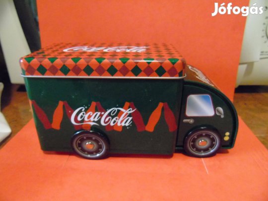 Coca-Cola teherautó persely fém tároló doboz