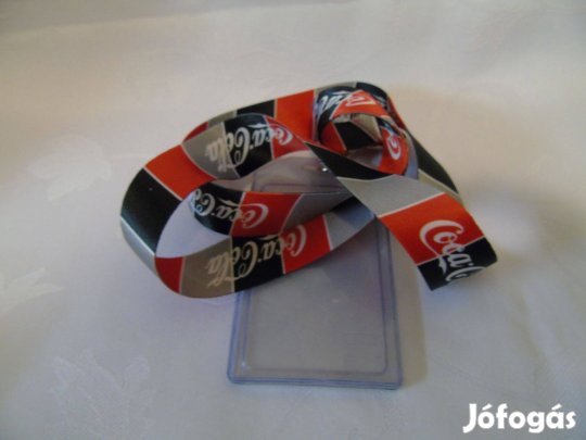 Coca-cola nyakbaakasztós névjegytartó kulcstartó karabínerrel