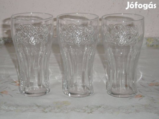 Coca cola üveg pohár ( 3 db., 3 dl-es )