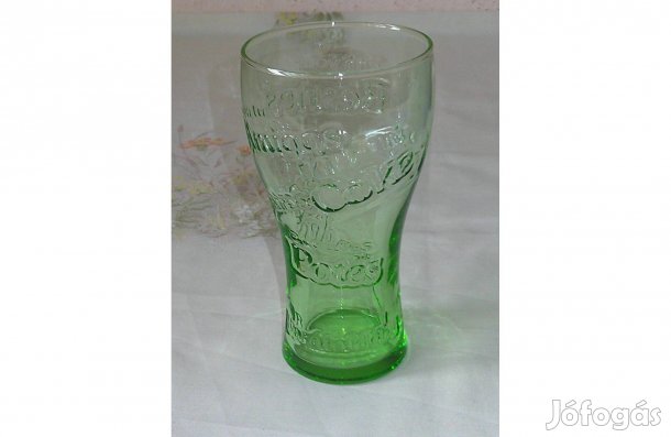 Coca cola üveg pohár ( 3 dl. Zöld )