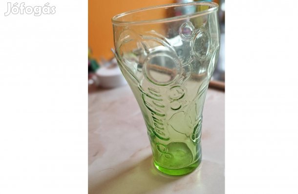 Coca cola üveg pohár zőld színű