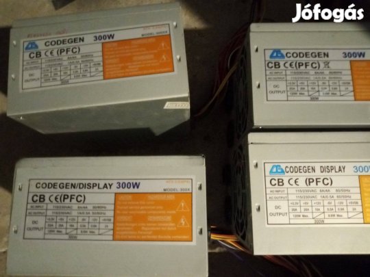 Codegen 300W-os tápegység számítógépbe 16A tesztelt, működő