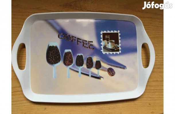 Coffee feliratos szögletes műanyag tálca