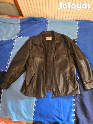 Colossale valódi bőr férfi kabát XXL méret Fekete, újszerű állapot