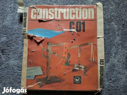 Construction C 01 fémépítő készlet hiányos 70-es évekből