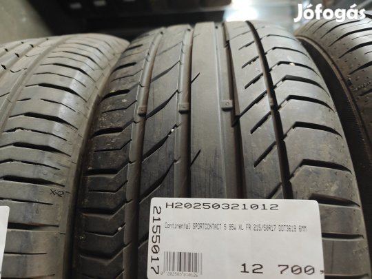 Continental SPORTCONTACT 5 95W XL FR 215/50R17 DOT3619 6MM  Használt