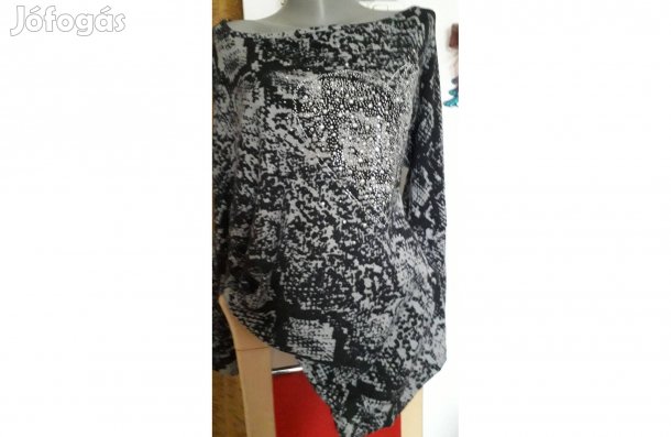 Coolcat szürke mintás rugalmas gyöngyös Aszimetrikus felső tunika 42-