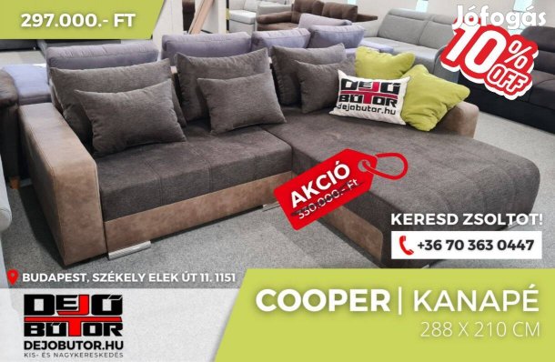 Cooper sarok kanapé bútor ülőgarnitúra 288x211 cm braun ágyazható