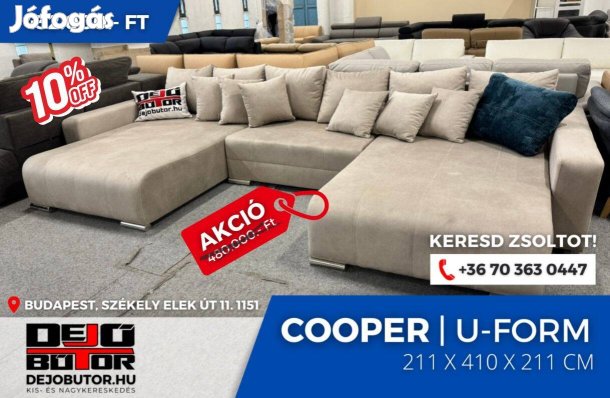 Cooper sarok kanapé ülőgarnitúra 211x410x211 cm ualak bézs ágyazható