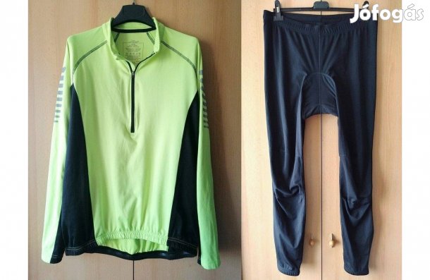 Crane férfi kerékpáros felső + hosszúnadrág szett L-es, 54-es