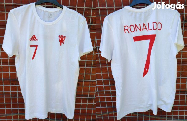 Cristiano Ronaldo Manchester United eredeti fehér adidas póló (XL)