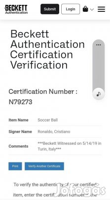 Cristiano Ronaldo aláírt Real Madrid labda Beckett COA