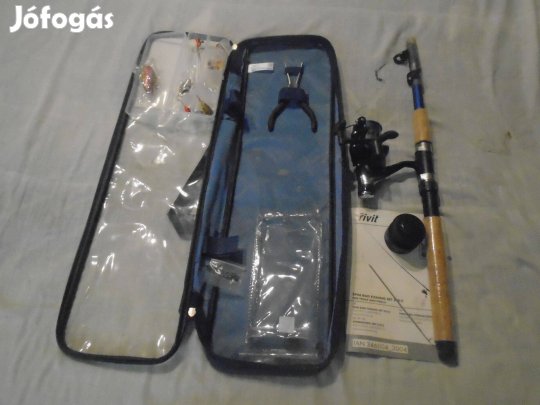 Crivit Multi-X Spin Trout pergetőszett tartozékokkal táskájában