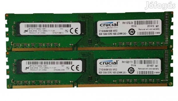 Crucial 16GB (2x8GB) DDR3 1600MHz memória