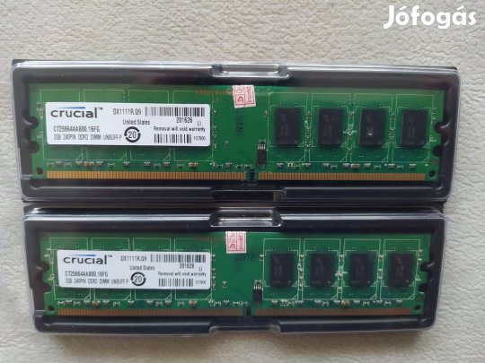 Crucial DDR2 800 MHz 800MHz 2 x 2 GB 4 GB 4GB Új!