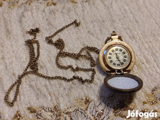 Csajka orosz női nyaklánc óra porcelán házzal -fellelt állapot
